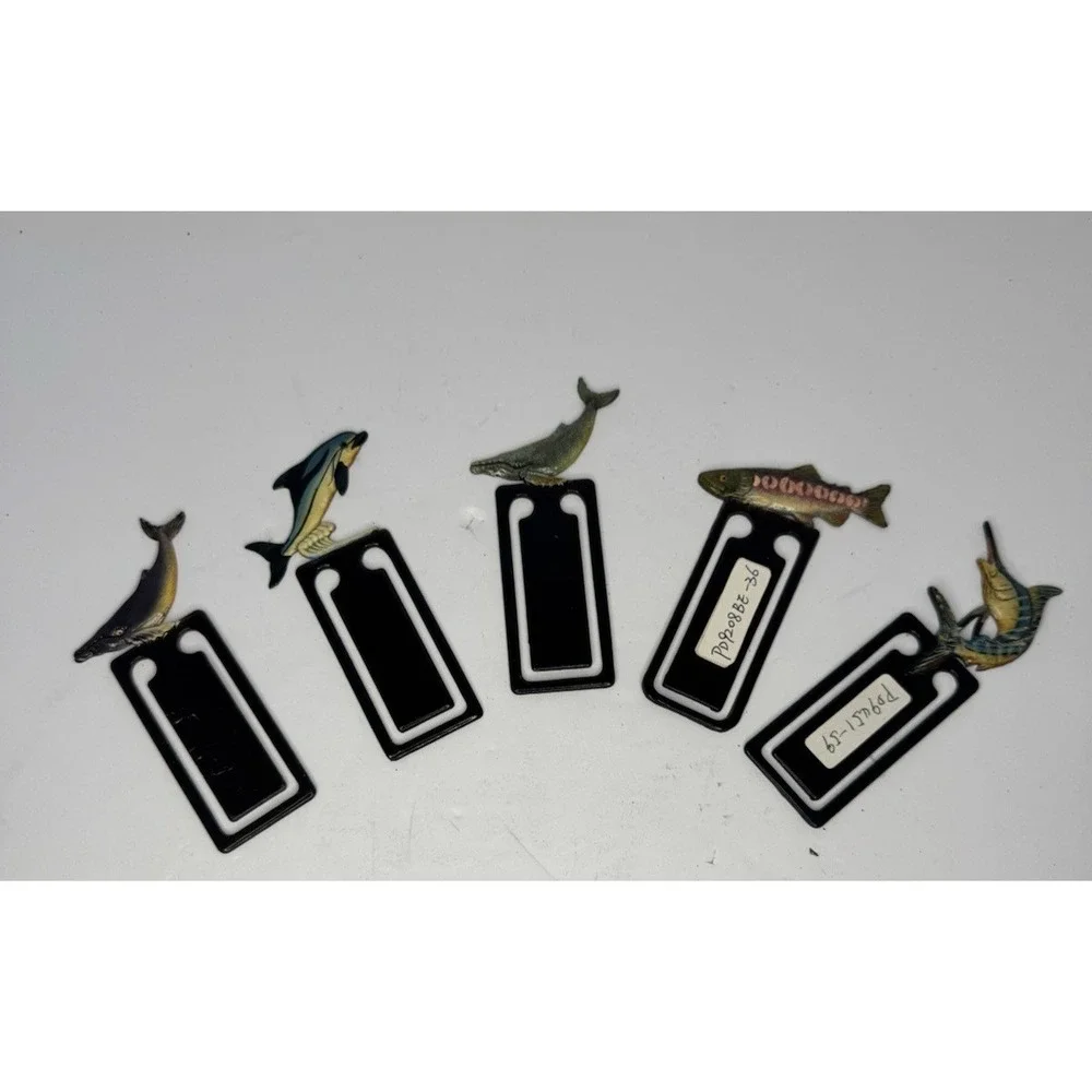 Lot of 5 Vintage Lacquer Painted‎ Fish Clips